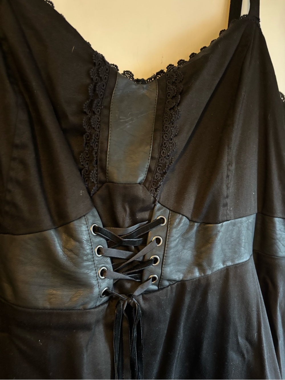 torrid Black Lace-Trim Halloween Dress with Faux-Leather Corset